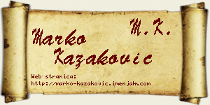 Marko Kazaković vizit kartica